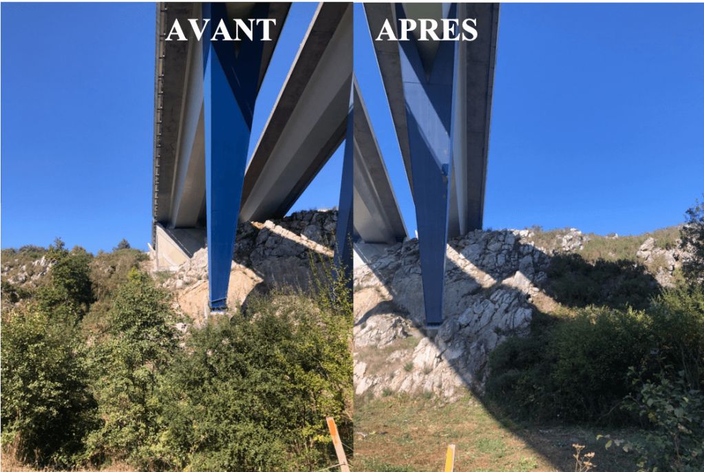 Saint-Lô Débroussaillage pont de l'Ante, Falaise.png