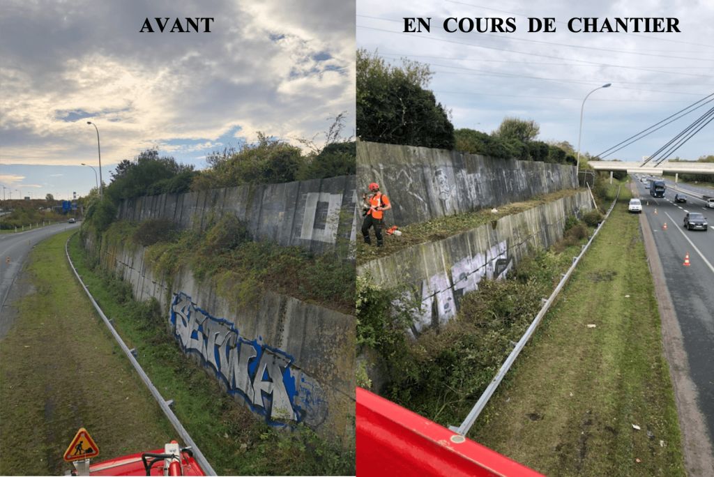 Saint-Lô, Dévégétalisation mur périphérique Nord Caen.png