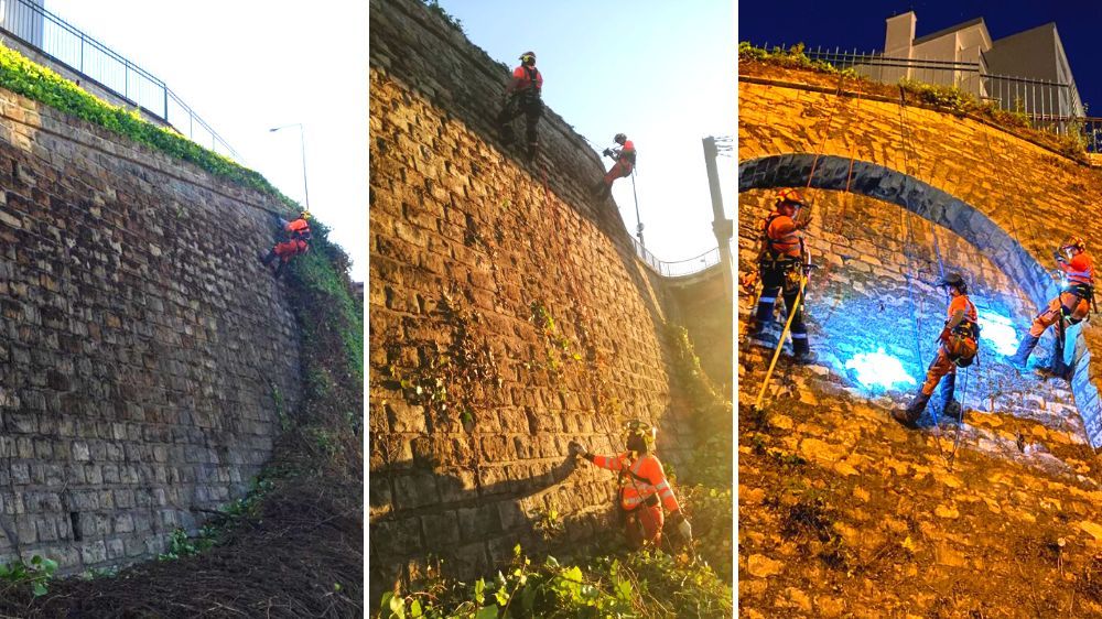 Nemours - Charenton-Le-Pont - Travaux acrobatiques sur parois tranchée SNCF - 2022.jpg